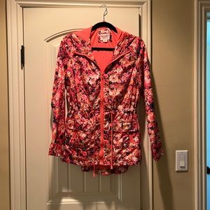 Pink flower raincoat